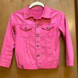 Pink denim jacket